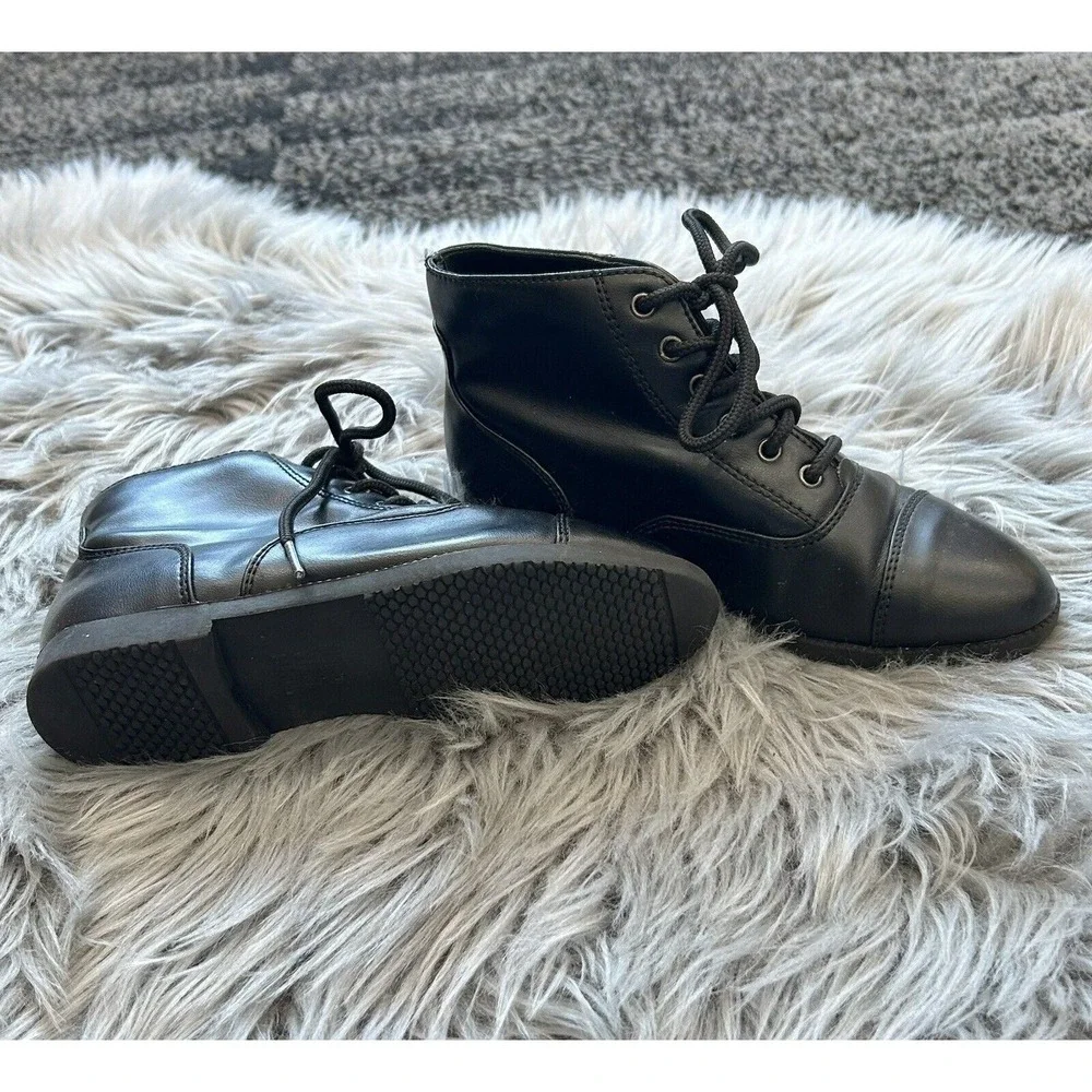 Vintage North West‎ Blue Brand Girls Black Lace Up Boots 12